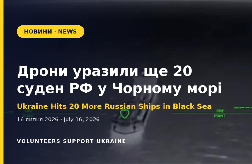 Дрони уразили ще 20 суден РФ у Чорному морі: кампанія проти тіньового флоту сягнула 136 суден