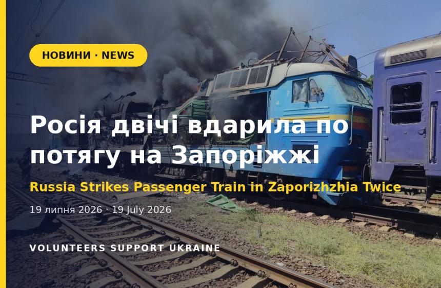 Росія двічі вдарила по потягу на Запоріжжі, регіон пережив 851 обстріл за добу