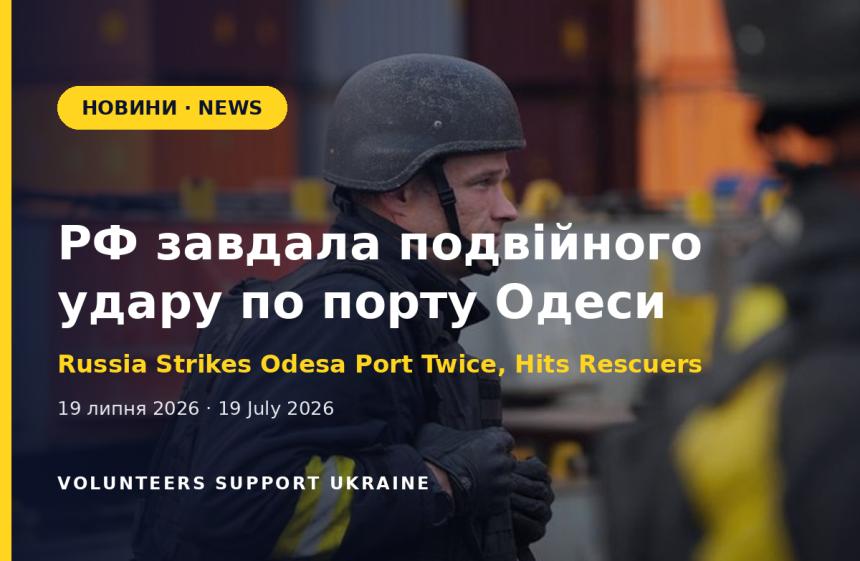 РФ двічі вдарила по порту Одеси, ушкодивши судно та техніку рятувальників