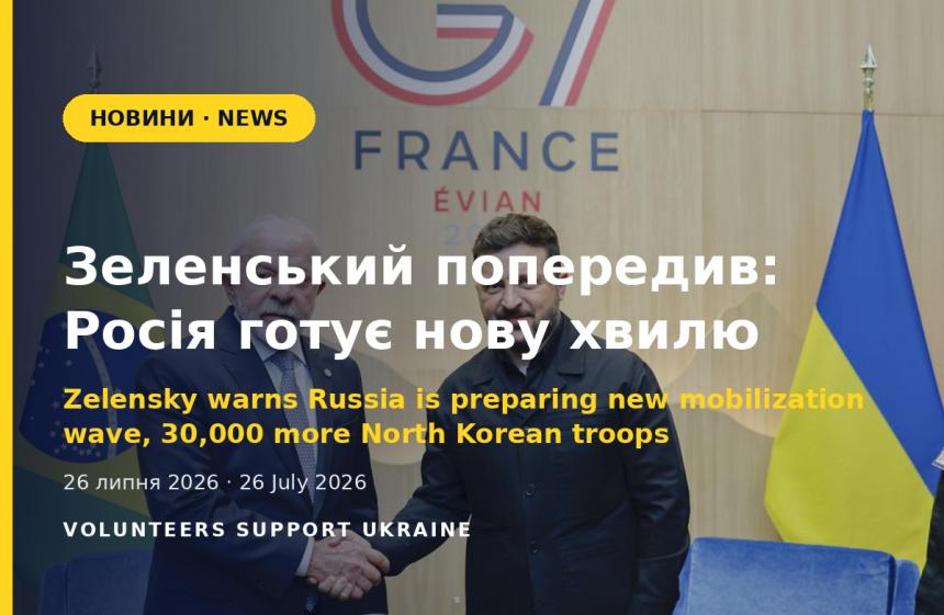 Зеленський попередив: Росія готує нову хвилю мобілізації та ще 30 тисяч військових КНДР