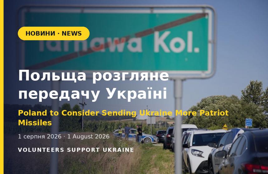 Польща розгляне передачу Україні додаткових ракет Patriot після падіння російської ракети на своїй території