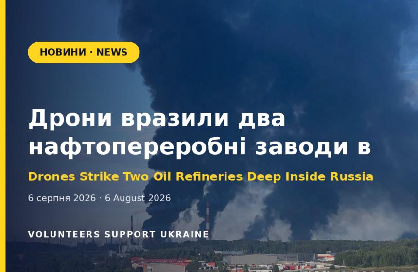Дрони вразили два нафтопереробні заводи в Росії