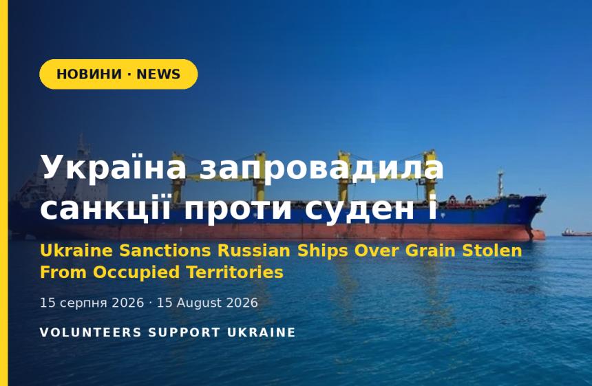 Україна запровадила санкції проти суден і компаній за вивезення зерна з окупованих територій