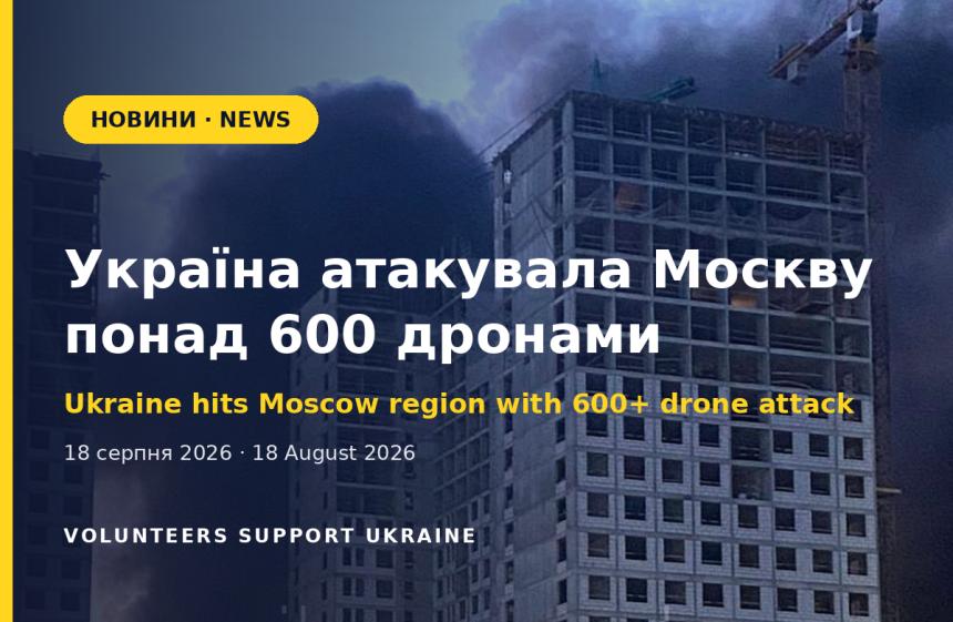 Україна атакувала Москву понад 600 дронами — наймасштабніший удар за два роки