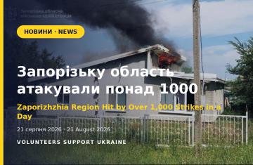 Запорізьку область атакували понад тисячу разів за добу