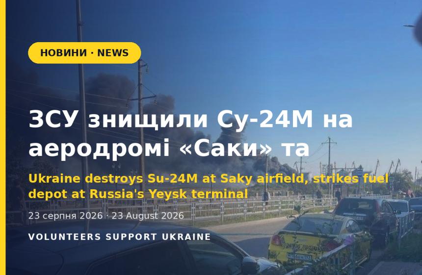 ЗСУ знищили Су-24М на аеродромі «Саки» та вдарили по нафтотерміналу в Єйську