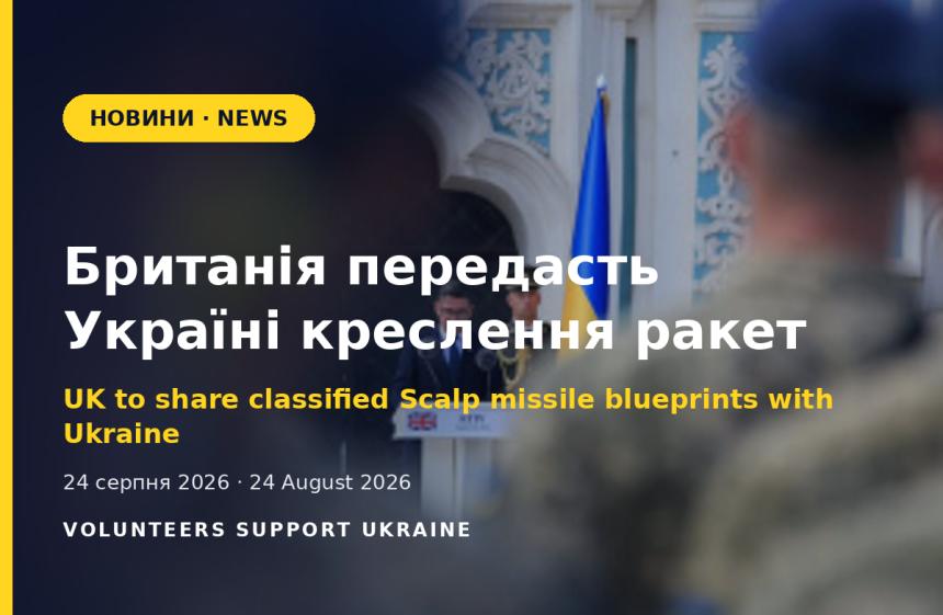Британія передасть Україні креслення ракет Scalp