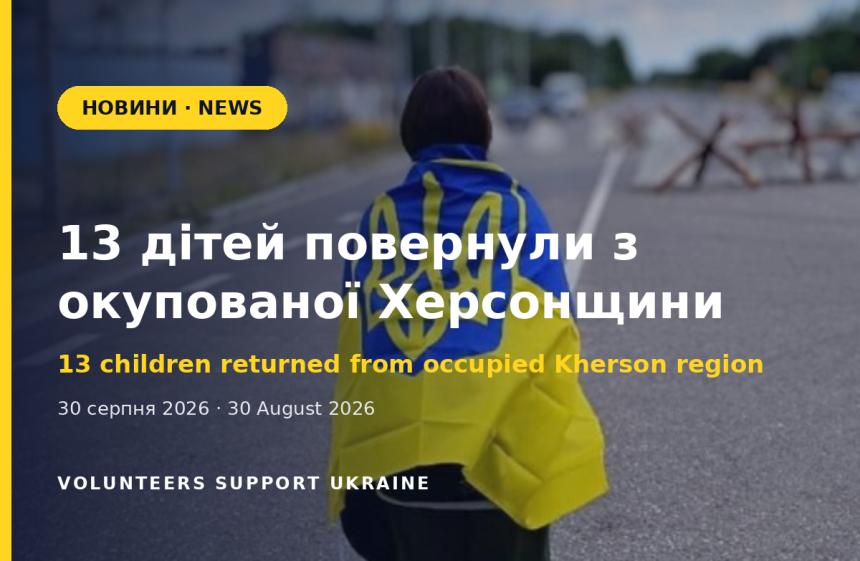 13 дітей повернули з окупованої Херсонщини