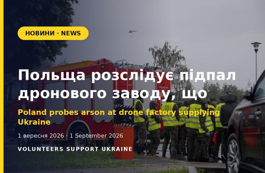 Польща розслідує підпал заводу дронів WB Electronics, що постачає ЗСУ