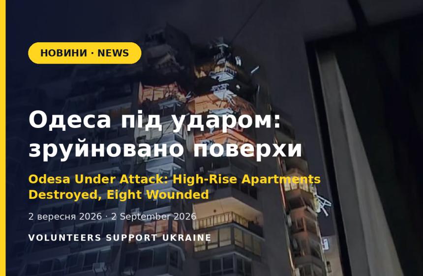 Одеса під ударом: зруйновано поверхи 24-поверхівки, восьмеро постраждалих