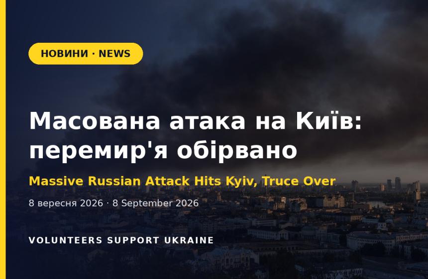 Росія завдала масованого ракетно-дронового удару по Києву, перервавши паузу в обстрілах