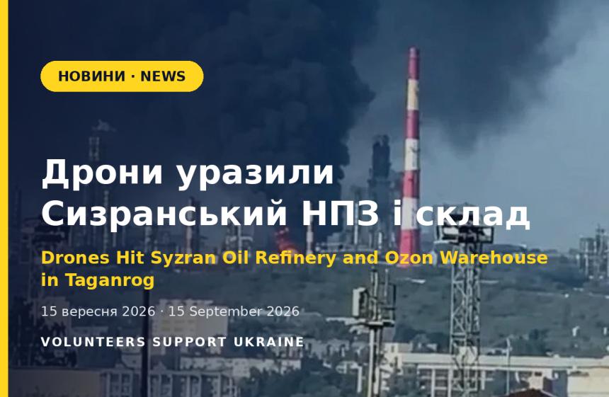 Drones Hit Syzran Oil Refinery and Ozon Warehouse in Taganrog