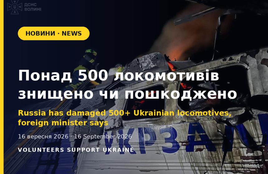 Russia Has Damaged Over 500 Ukrainian Locomotives, Foreign Minister Says