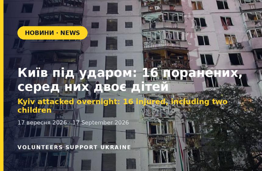 Kyiv Attacked Overnight: 16 Injured, Including Two Children