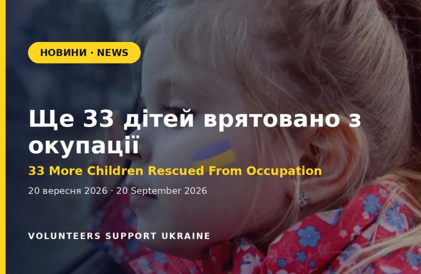 Ще 33 дітей і підлітків врятовано з окупації
