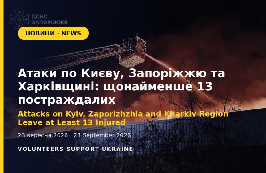 Attacks on Kyiv, Zaporizhzhia and Kharkiv Region Leave at Least 13 Injured