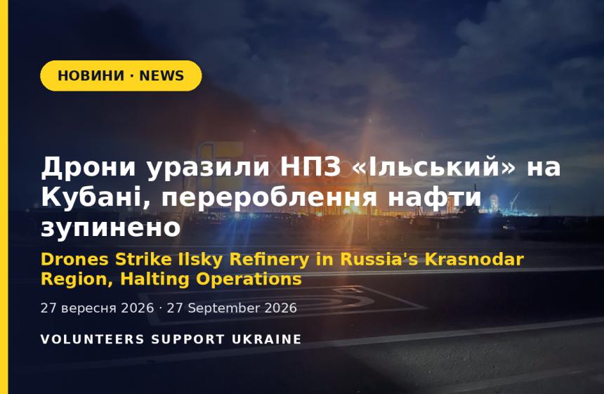 Drones Strike Ilsky Refinery in Russia's Krasnodar Region, Halting Operations