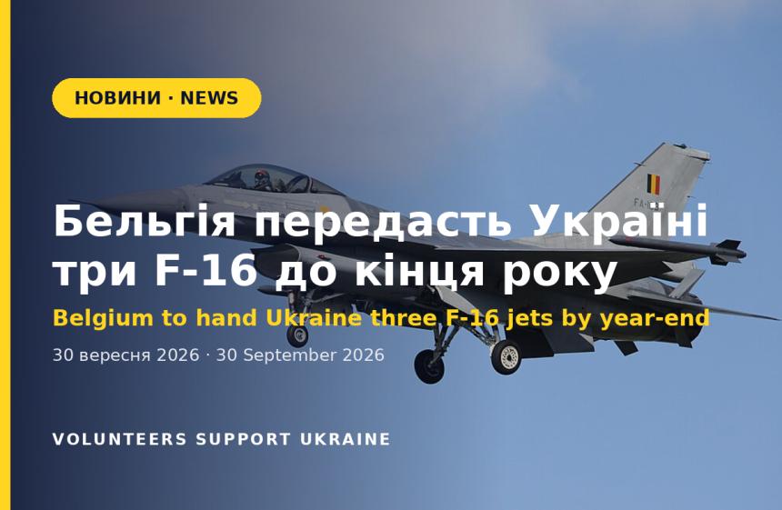 Belgium to hand Ukraine three F-16 fighter jets by the end of the year