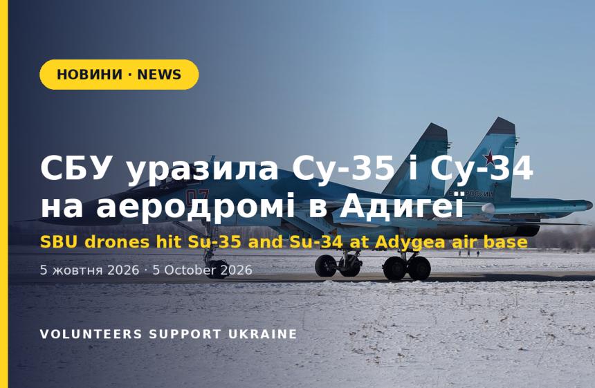SBU Drones Hit Su-35 and Su-34 Jets at Khanskaya Air Base in Adygea
