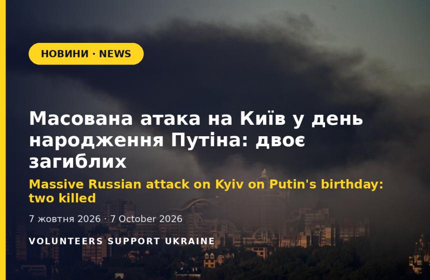 Massive Russian attack on Kyiv on Putin's birthday: two killed