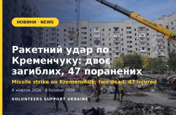 Missile strike on Kremenchuk: two dead, 47 injured