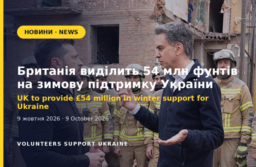 UK to provide £54 million in winter support for Ukraine
