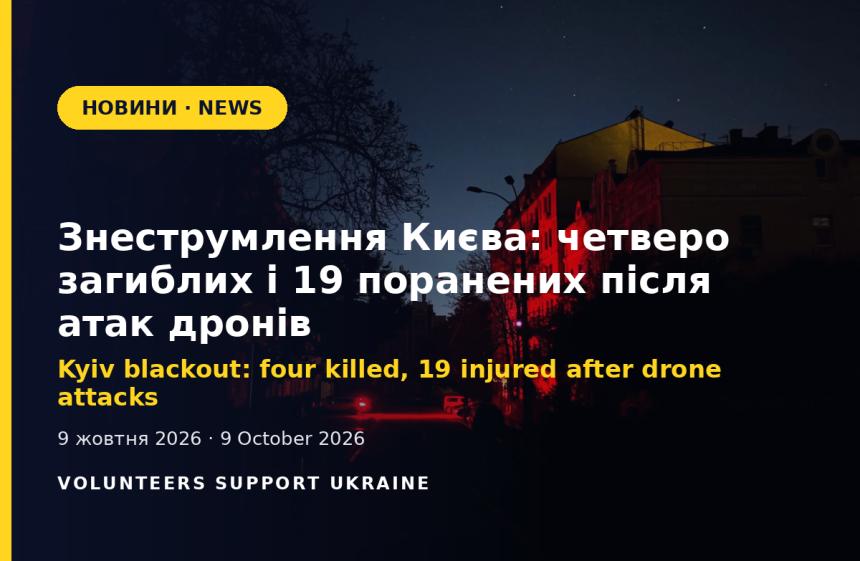 Kyiv blackout: four killed, 19 injured after drone attacks
