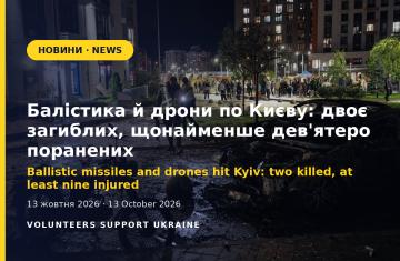 Ballistic missiles and drones hit Kyiv: two killed, at least nine injured