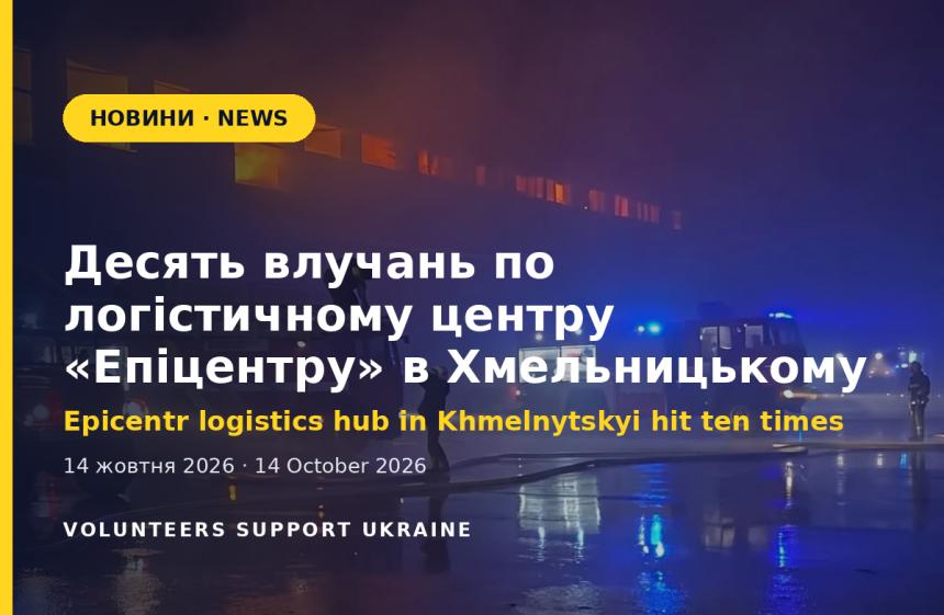 Десять влучань по логістичному центру «Епіцентру» в Хмельницькому: п'ять пожеж