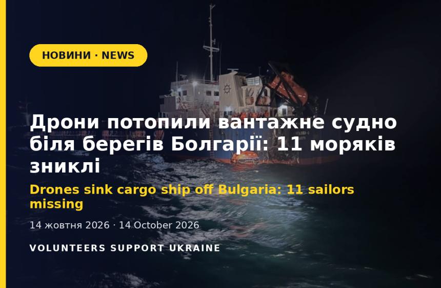 Дрони потопили вантажне судно біля берегів Болгарії: 11 моряків зниклі