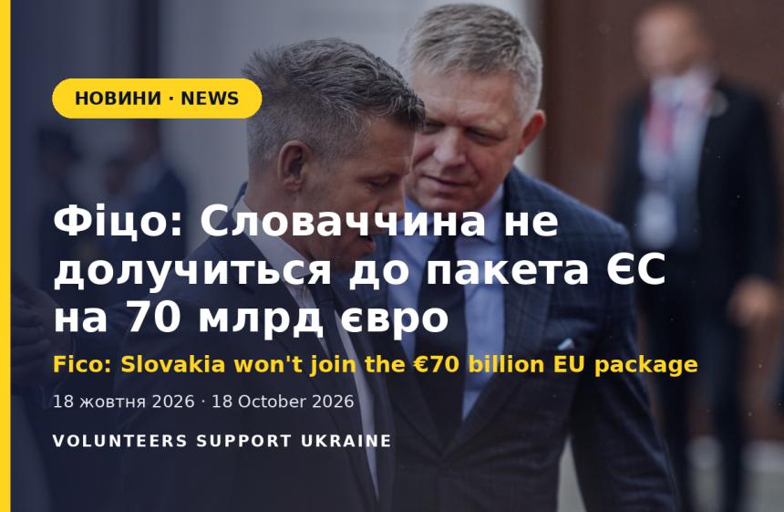 Fico: Slovakia won't join the €70 billion EU package for Ukraine