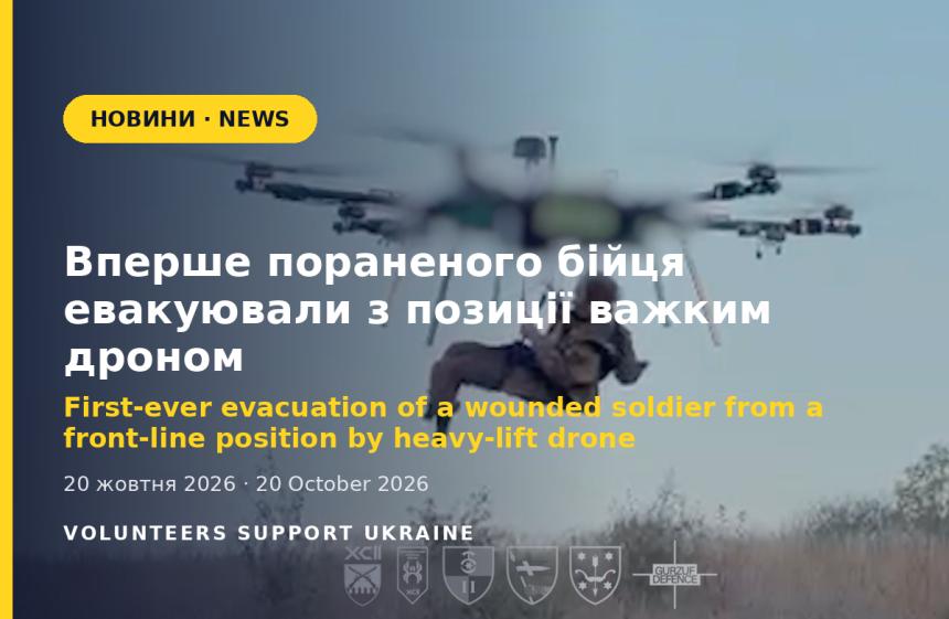 First-ever evacuation of a wounded soldier from a front-line position by heavy-lift drone