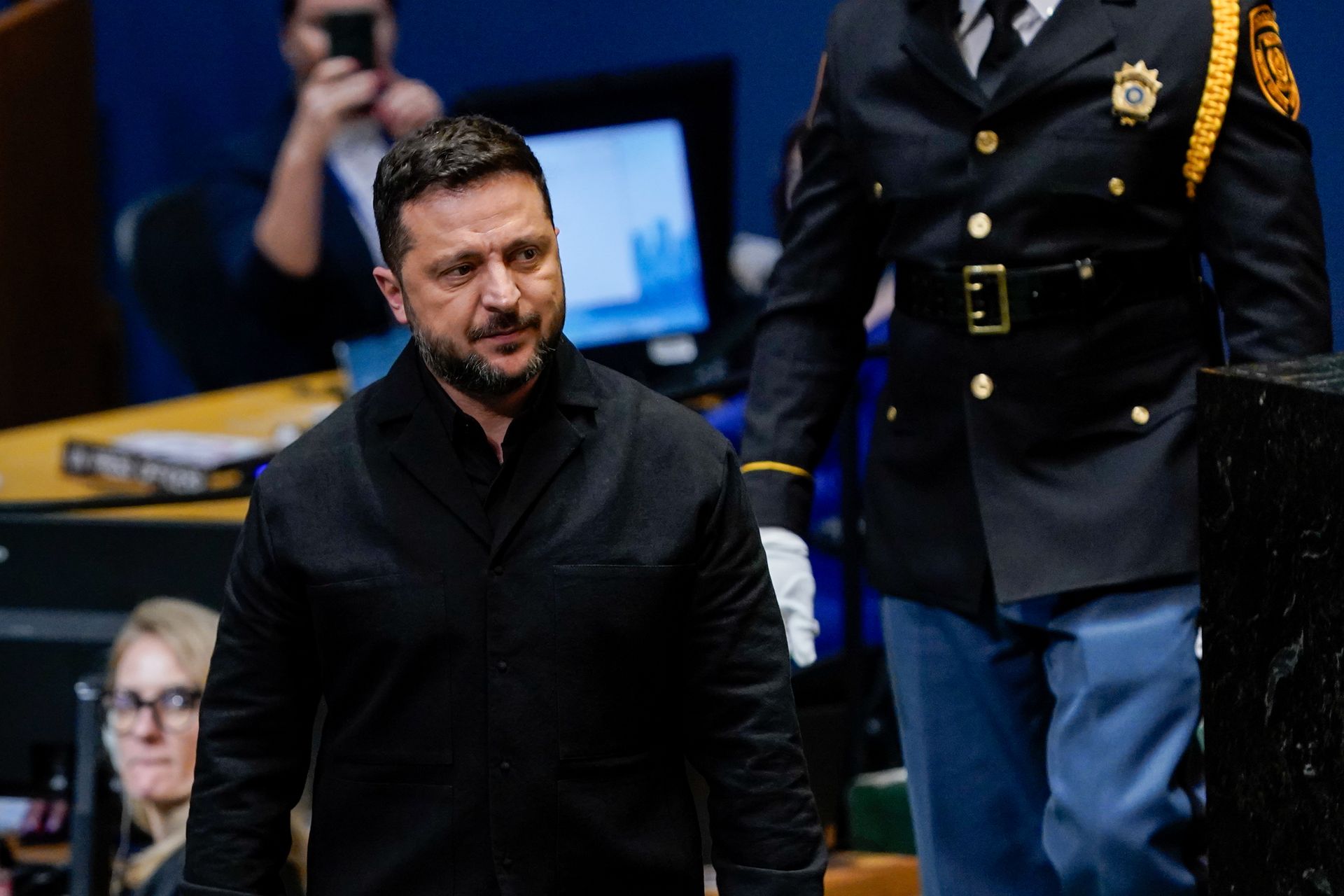 President Volodymyr Zelensky speaking at the UN General Assembly, New York, September 2026