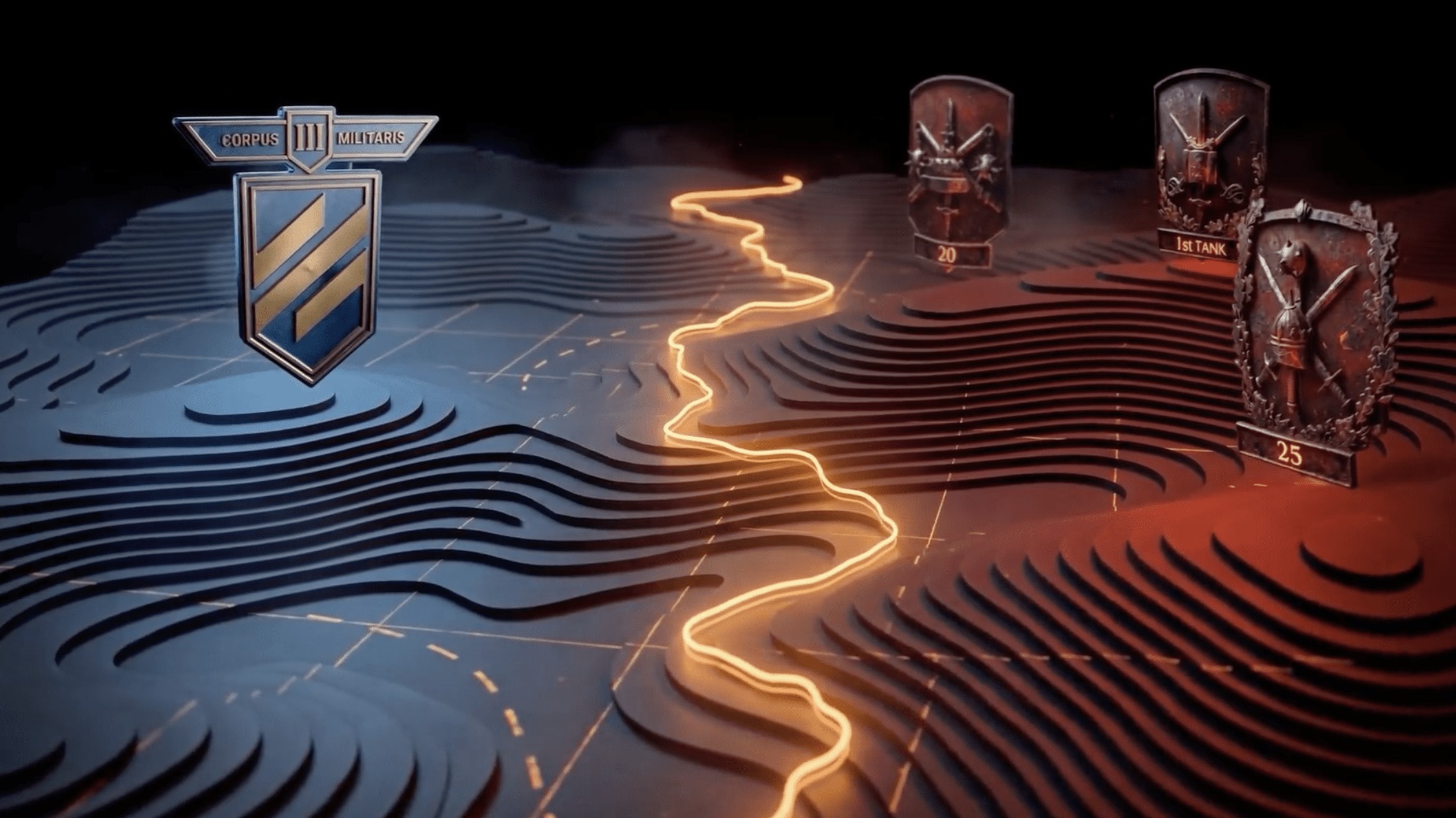 A stylized map graphic showing Ukraine's 3rd Army Corps advancing against Russia's 20th Army, 25th Army, and 1st Guards Tank Army in Operation Vivaldi
