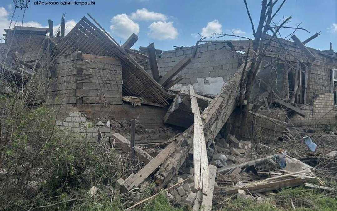 A home destroyed by shelling in Zaporizhzhia Oblast