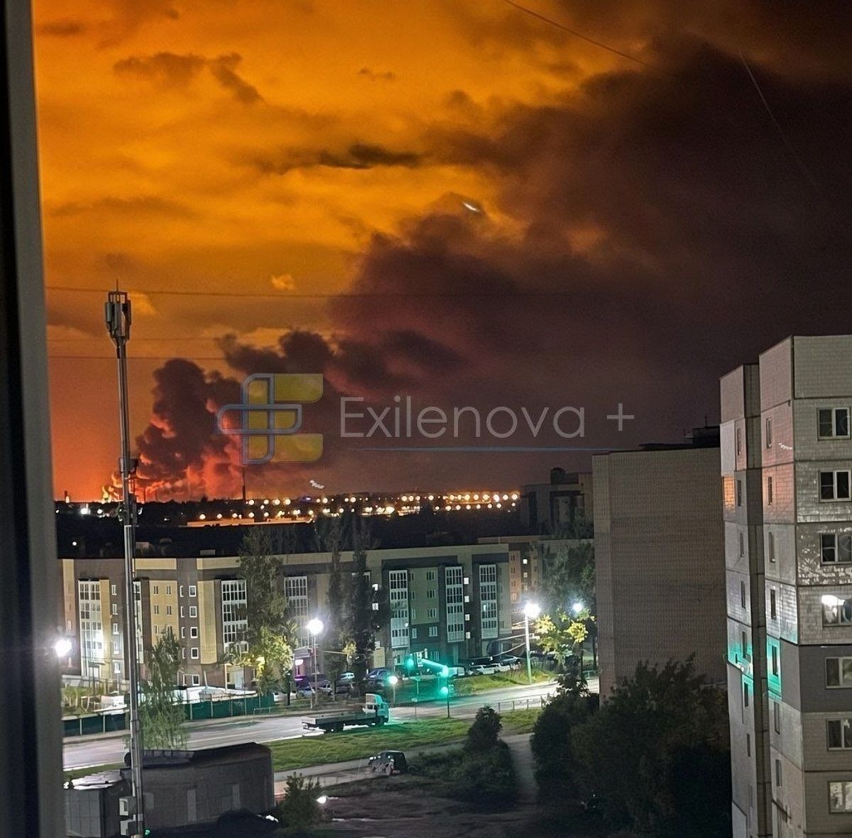 A glow over Rostov Oblast at night after the strike on the airfield