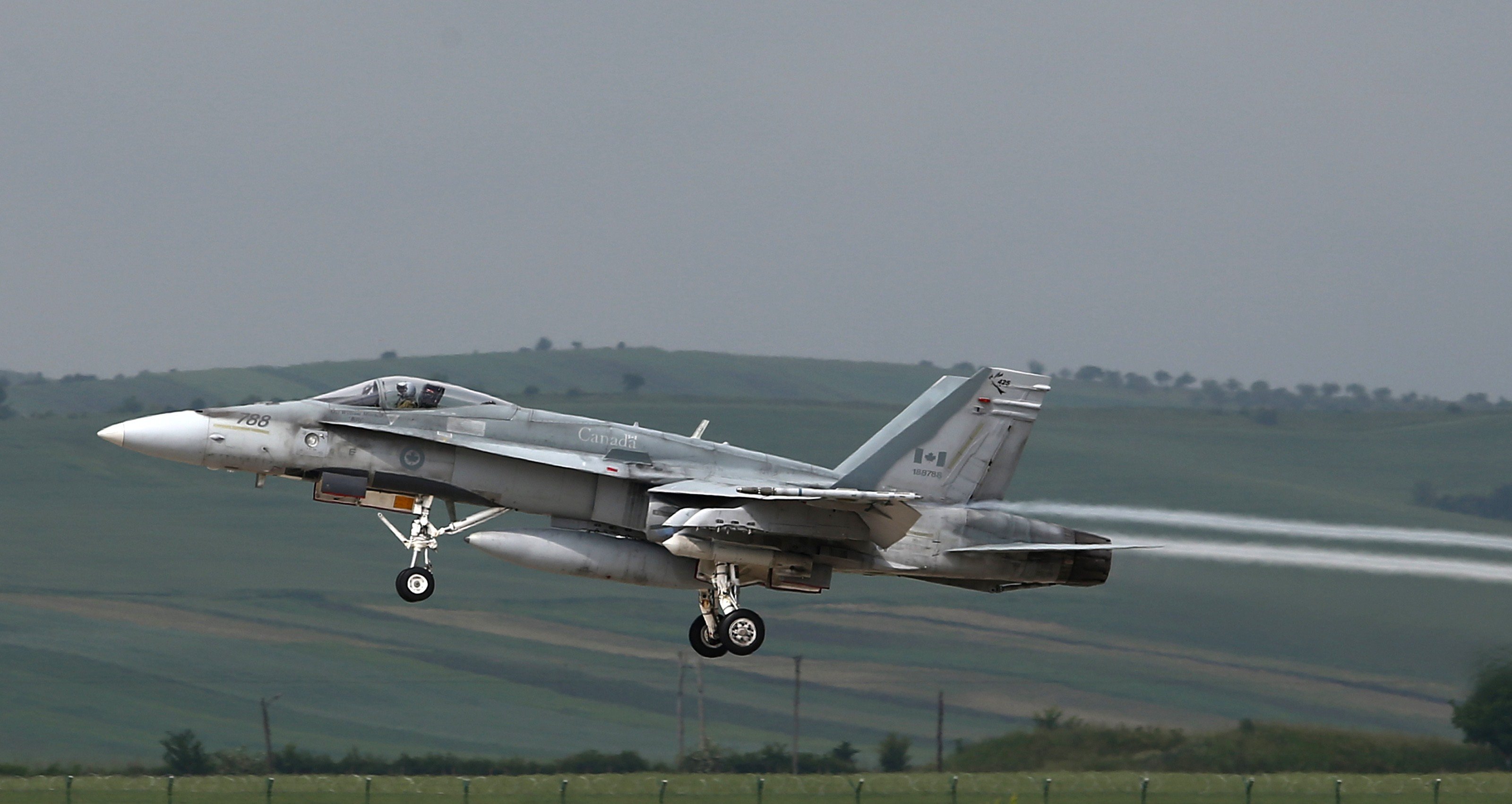 An F-18 fighter jet during an airspace patrol (illustrative photo)