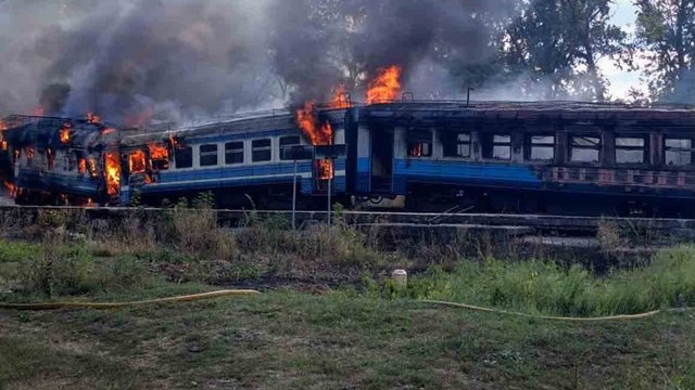 The aftermath of another Russian strike on Ukraine's railway infrastructure