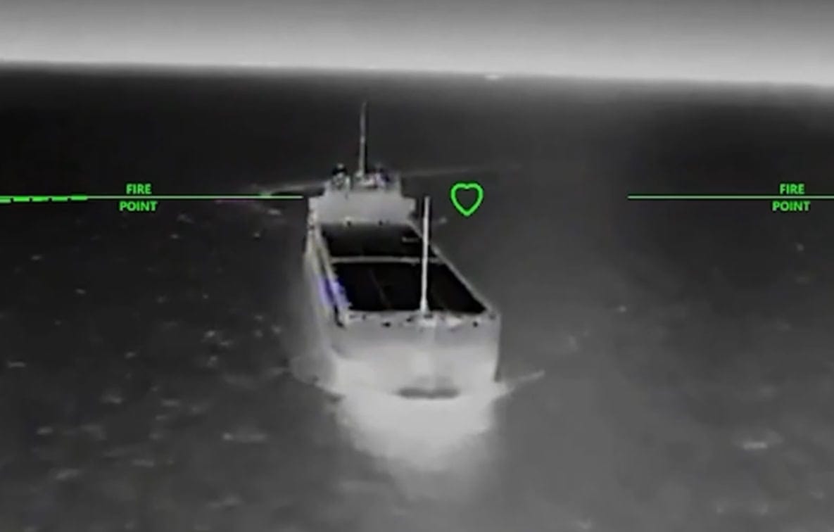 Thermal drone footage of a shadow fleet tanker in the Sea of Azov