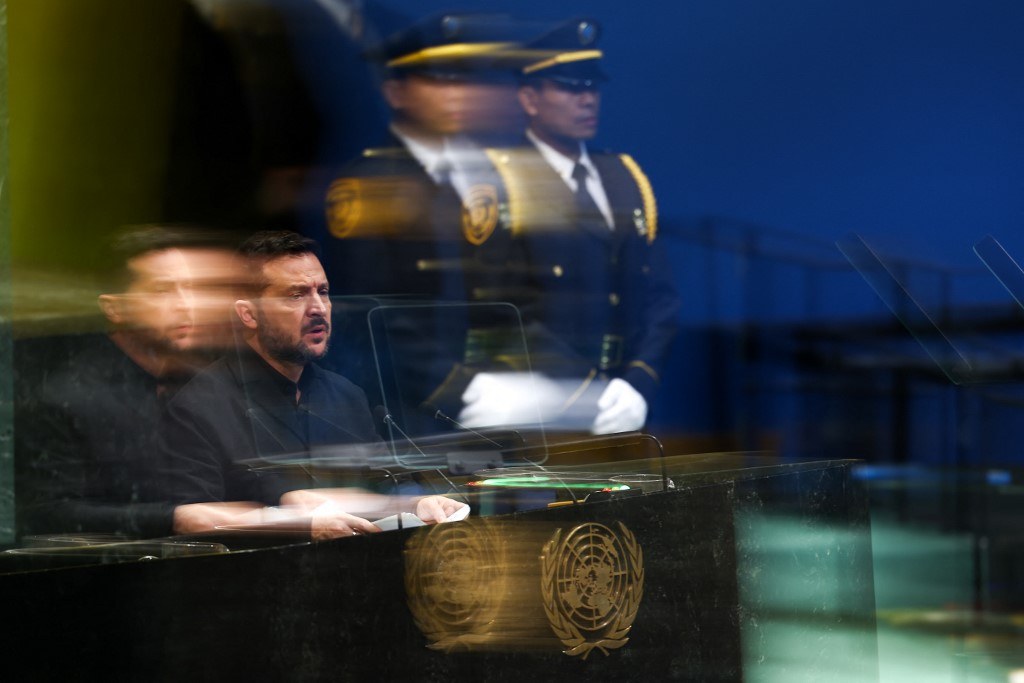 Illustrative photo: a speaker at the UN General Assembly podium