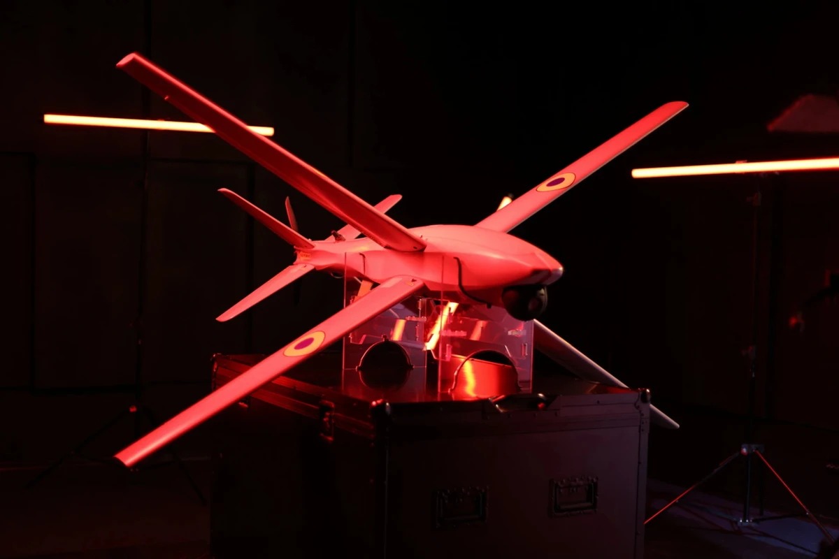 A Ukrainian-made RAM-2X strike drone, the type used to hit the Nebo-M radar