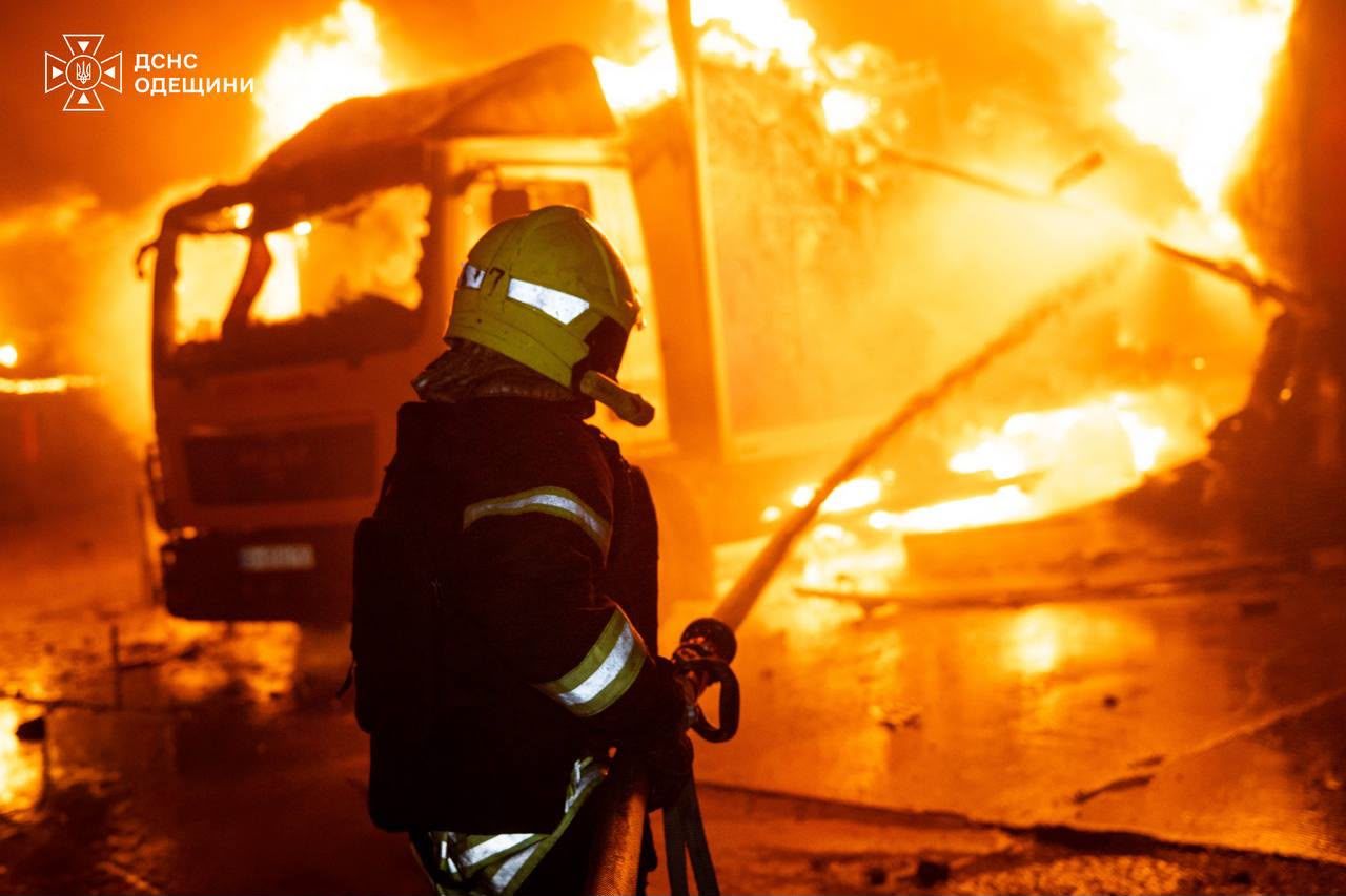 Aftermath of the mass strike on Odesa region that killed one person