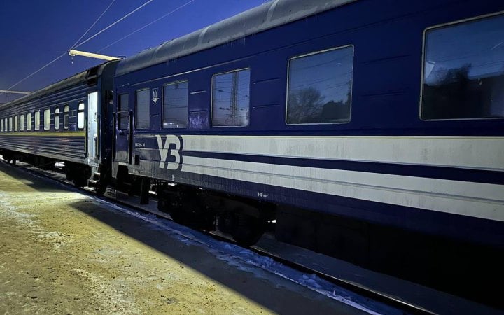 The locomotive damaged by the drone strike at Yahodyn station