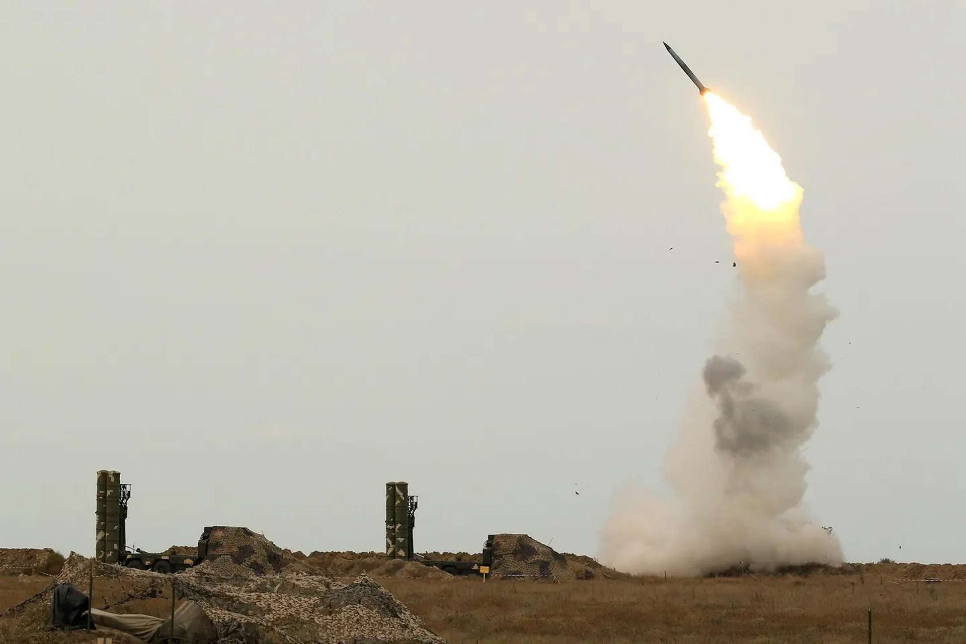 A launch from a Ukrainian air-defense missile system