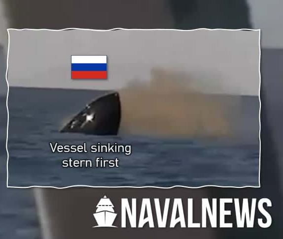 The targeted Russian naval drone reported sinking stern-first after the encounter