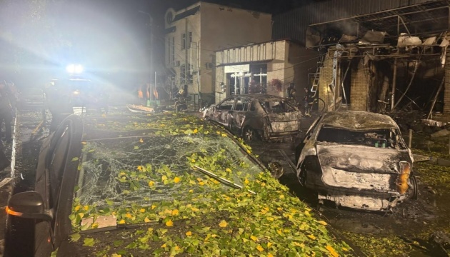 Aftermath of an attack on an energy facility in the Kharkiv suburbs