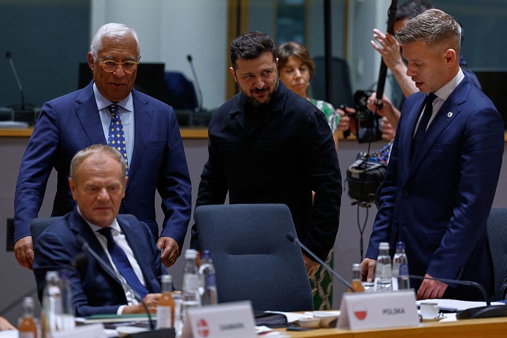 EU leaders and Volodymyr Zelensky at a meeting in Brussels — illustrative photo