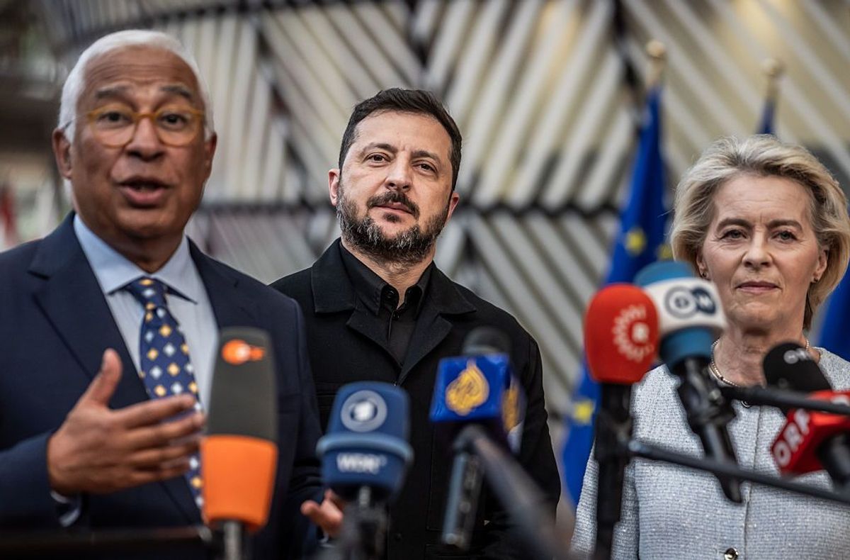 President Volodymyr Zelensky with the heads of European institutions (illustrative photo)