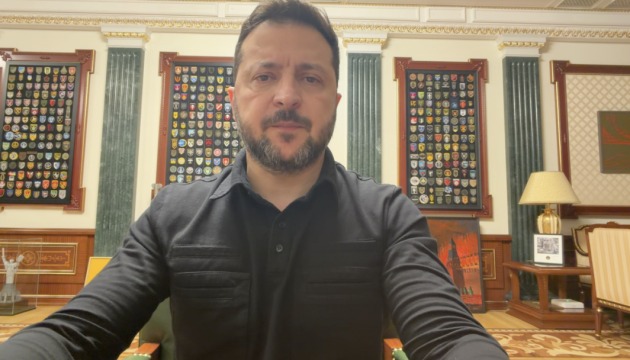 Volodymyr Zelensky during a video address on 11 October 2026