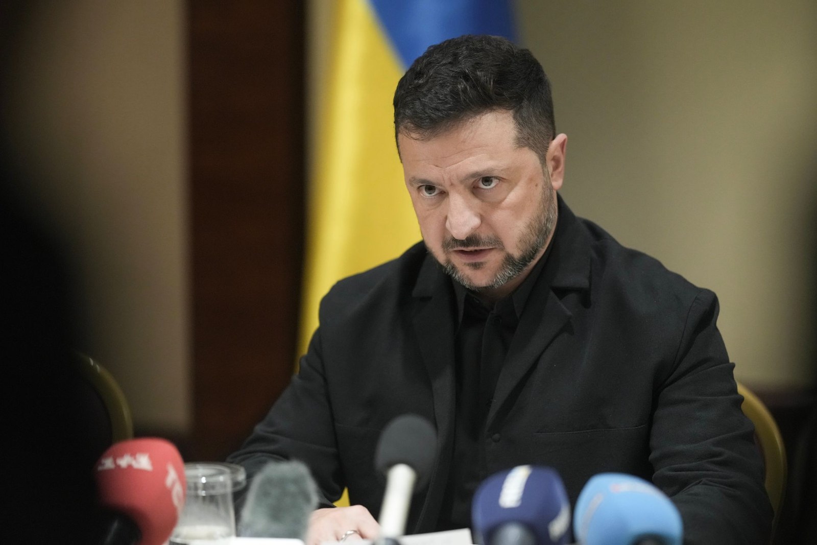 Volodymyr Zelensky at a news conference in Kyiv, 4 October 2026 (Andrew Kravchenko / Bloomberg via Getty Images)